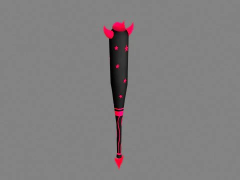 Cartoon Devil Baseball Stick 3D Model