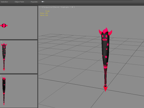 Cartoon Devil Baseball Stick 3D Model