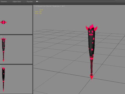 Cartoon Devil Baseball Stick 3D Model