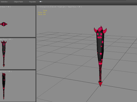 Cartoon Devil Baseball Stick 3D Model