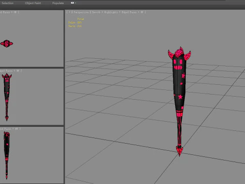 Cartoon Devil Baseball Stick 3D Model