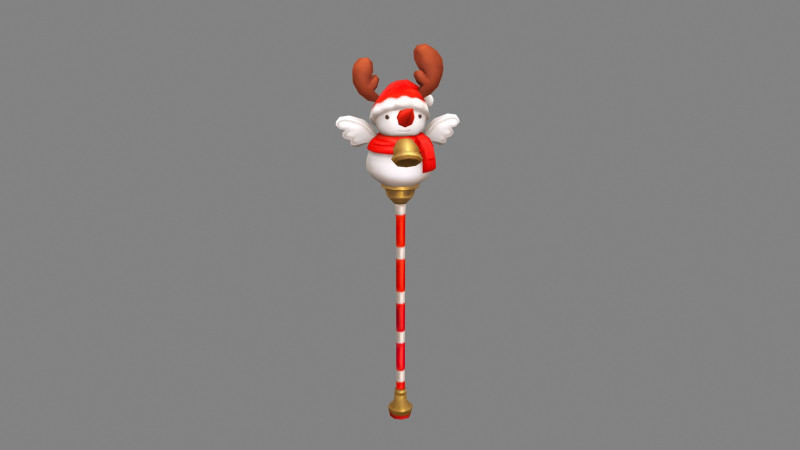 Cartoon christmas snowman magic wand Modello 3D .c4d .max .obj .3ds .fbx .stl .blend 