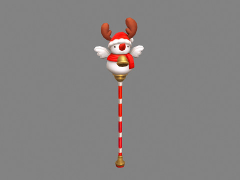 Cartoon christmas snowman magic wand Modelo 3D