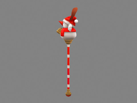 Cartoon christmas snowman magic wand Modello 3D