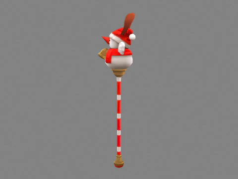 Cartoon christmas snowman magic wand 3D Model