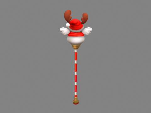 Cartoon christmas snowman magic wand Modello 3D