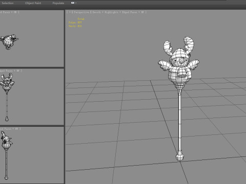 Cartoon christmas snowman magic wand Modello 3D