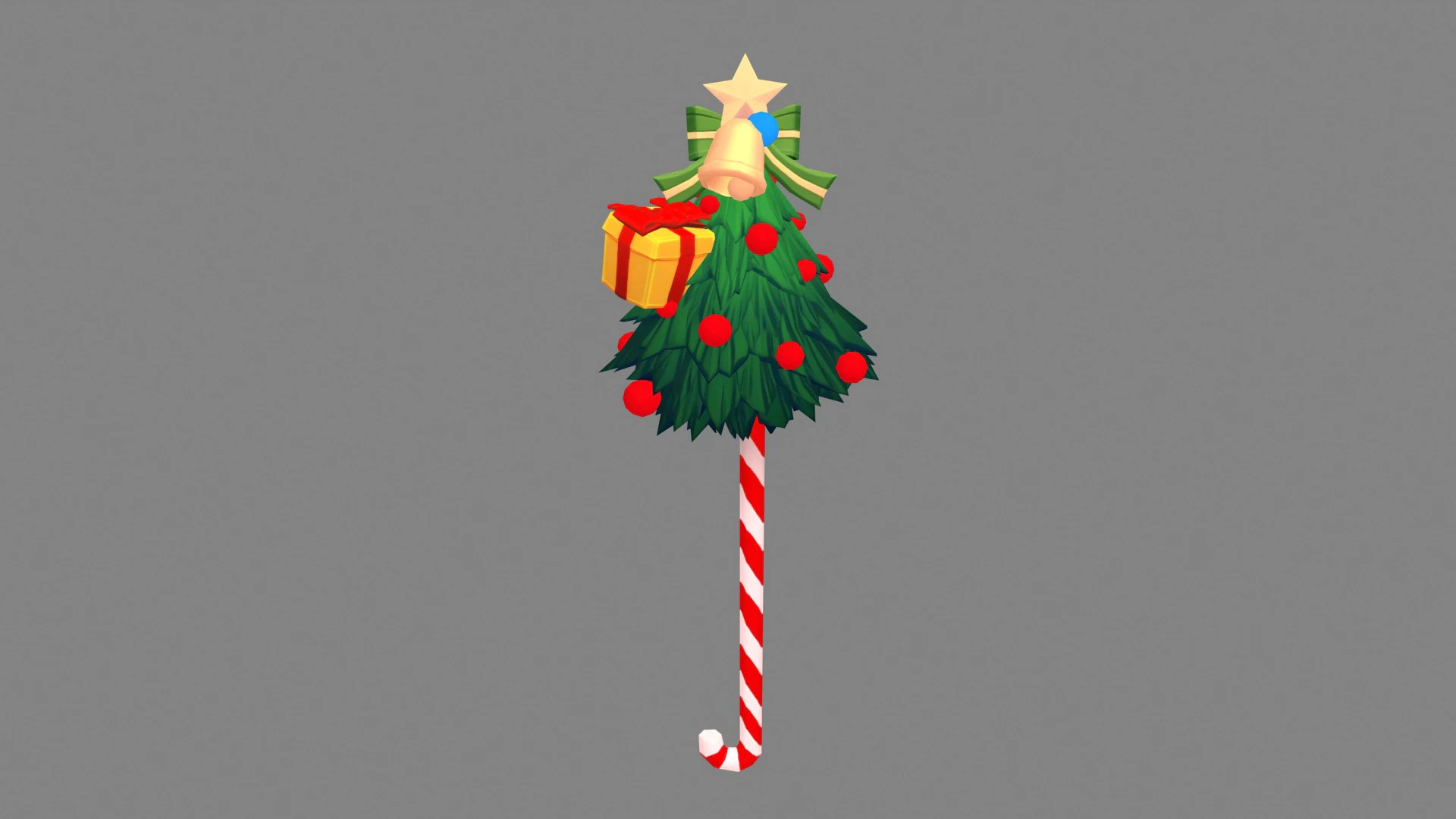 Cartoon christmas tree candy cane 3D Model .c4d .max .obj .3ds .fbx .stl .blend 