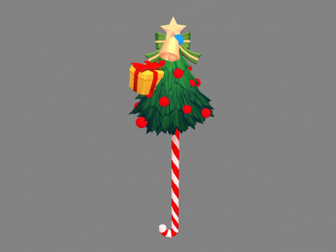 Cartoon christmas tree candy cane Modelo 3D