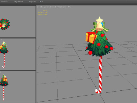 Cartoon christmas tree candy cane Modelo 3D