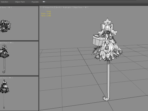 Cartoon christmas tree candy cane Modelo 3D