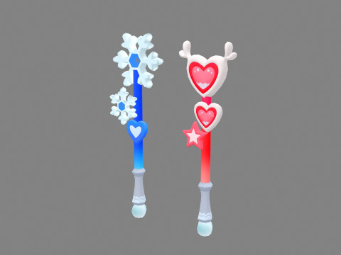 Snowflakes and Love - Cartoon Festival Wand Modello 3D