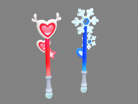 Snowflakes and Love - Cartoon Festival Wand Modello 3D