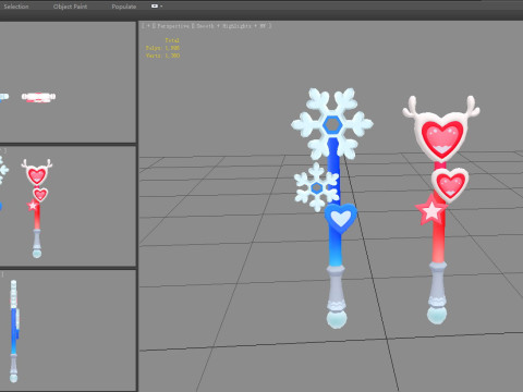 Snowflakes and Love - Cartoon Festival Wand Modello 3D