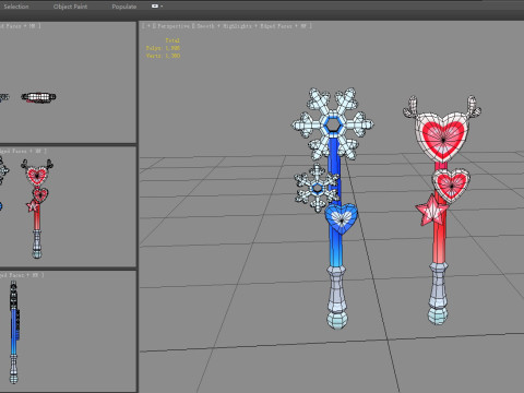 Snowflakes and Love - Cartoon Festival Wand Modello 3D