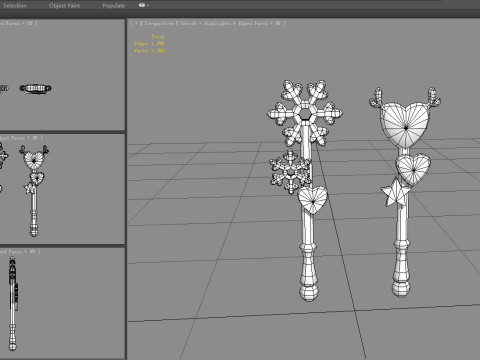 Snowflakes and Love - Cartoon Festival Wand Modello 3D