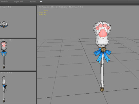 Cartoon cat paw wand Modèle 3D