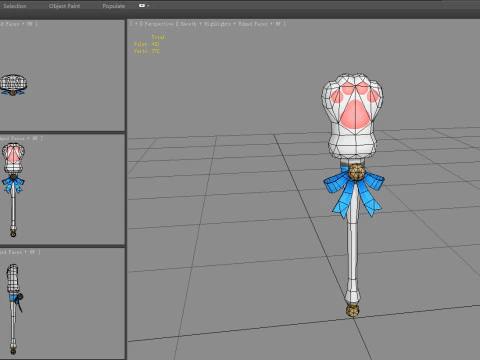 Cartoon cat paw wand 3D Model