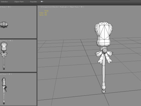 Cartoon cat paw wand Modèle 3D