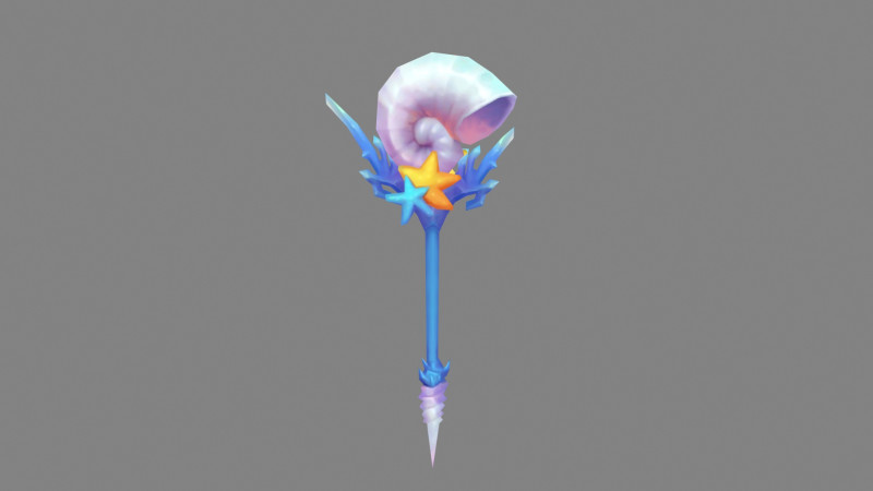 Cartoon conch shell wand - Conch Horn 3D Model .c4d .max .obj .3ds .fbx .stl .blend 