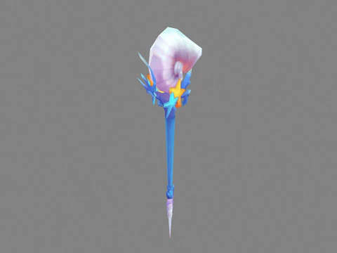 Cartoon conch shell wand - Conch Horn 3D Model