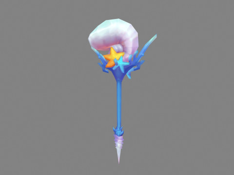 Cartoon conch shell wand - Conch Horn 3D Model