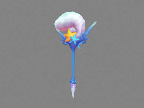 Cartoon conch shell wand - Conch Horn 3D Model