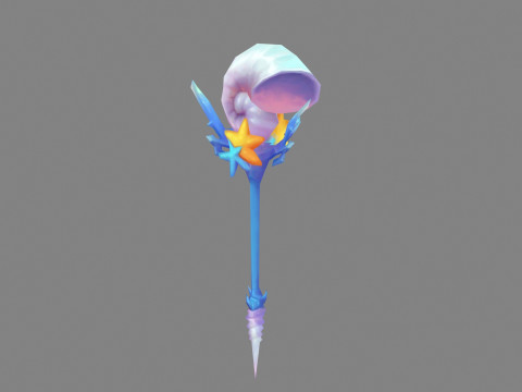 Cartoon conch shell wand - Conch Horn 3D Model