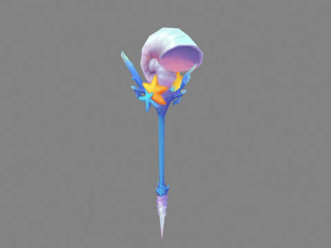 Cartoon conch shell wand - Conch Horn 3D Model