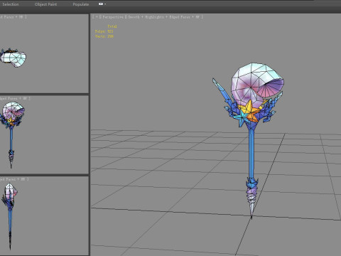 Cartoon conch shell wand - Conch Horn 3D Model