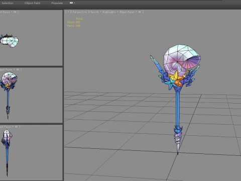 Cartoon conch shell wand - Conch Horn 3D Model