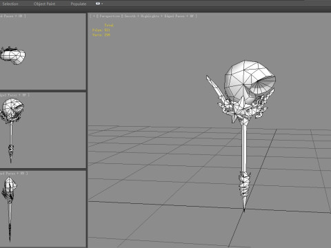Cartoon conch shell wand - Conch Horn 3D Model