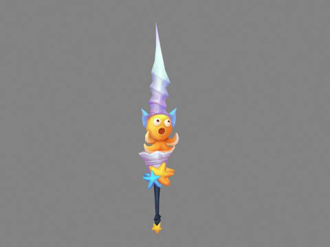 Kresk&oacute;wkowy miecz ośmiornicy rozgwiazdy Model 3D