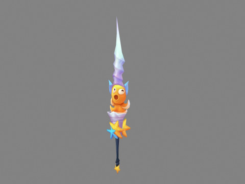 Cartoon starfish octopus sword 3D 模型