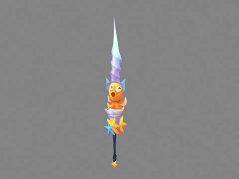 Cartoon starfish octopus sword 3D Model