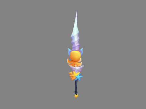 Cartoon starfish octopus sword 3D 模型