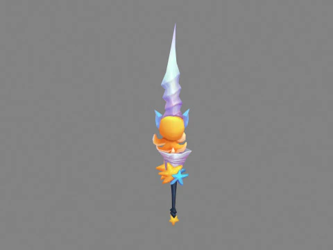 Cartoon starfish octopus sword 3D Model