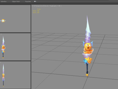 Cartoon starfish octopus sword 3D 模型