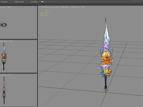 Cartoon starfish octopus sword 3D 模型
