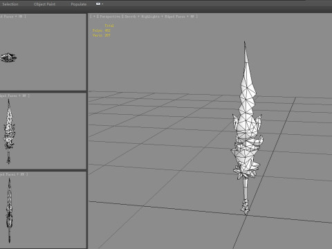 Cartoon starfish octopus sword 3D 模型