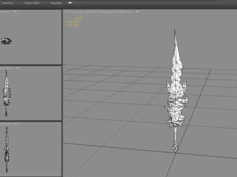 Cartoon starfish octopus sword 3D Model