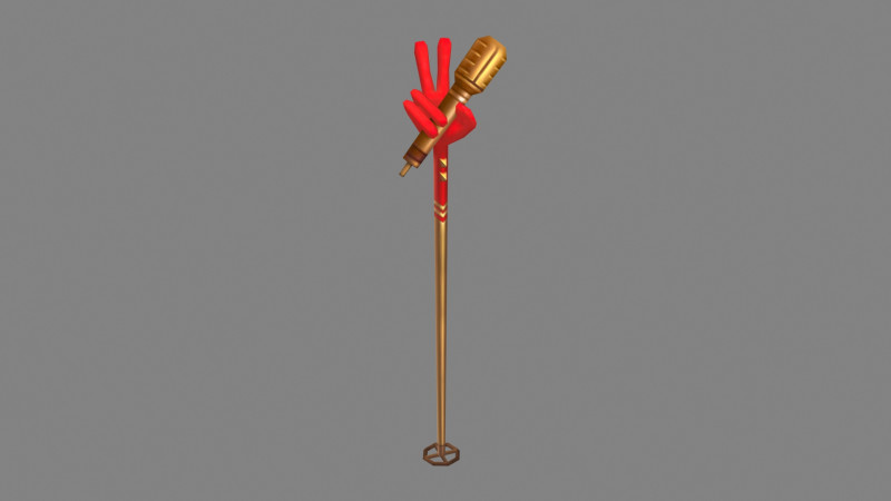 Cartoon microphone - V-sign Modelo 3D .c4d .max .obj .3ds .fbx .stl .blend 