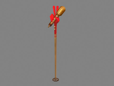 Cartoon microphone - V-sign Modelo 3D
