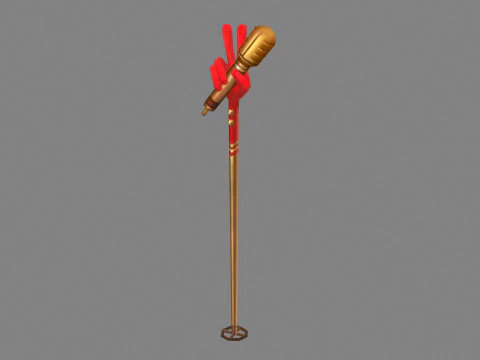 Cartoon microphone - V-sign 3D Model