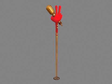 Cartoon microphone - V-sign Modelo 3D