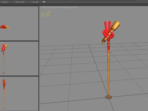 Cartoon microphone - V-sign Modelo 3D