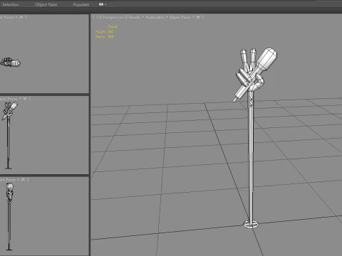 Cartoon microphone - V-sign 3D Model