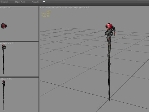 Baguette magique rubis Modèle 3D