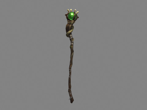 Emerald magic wand 3D Model