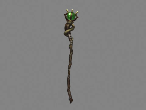 Emerald magic wand 3D Model